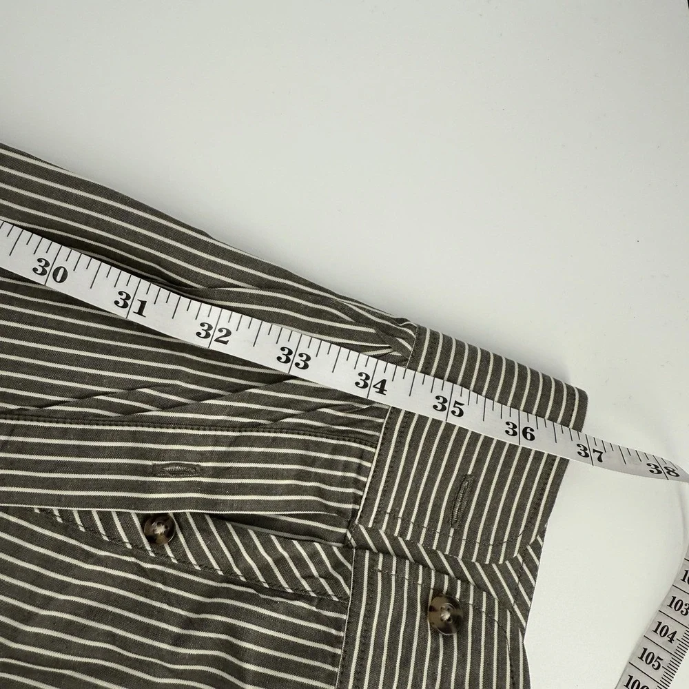 Cutter Buck Mens 3XB Shirt‎ Gray White Striped Long Sleeve Button Down Casual